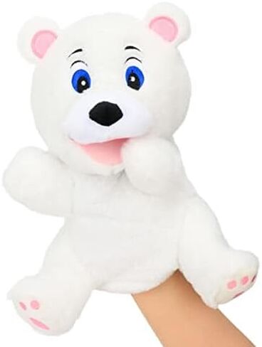 Hopearl Plush Christmas Snowman Hand Puppet with Open Movable Mouth for Imaginative Play, Role Play, Interactive Toy for Storytelling Teaching Puppet Theater, Gift for Kids Boys Girls, White, 17'' in Saudi Arabia
