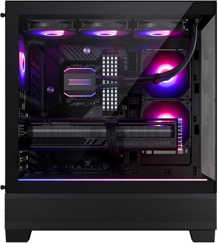 Phanteks XT View, Mid-Tower Gaming Chassis, Tempered Glass Front and Side Window, USB-C 3.2 Gen2, 3X M25-120 D-RGB Fans Included (Black) in Saudi Arabia