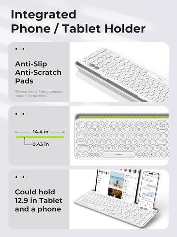 مجموعة لوحة مفاتيح وماوس بلوتوث من سيندا CTU-301 لجهاز iPad، أزرق وأرجواني | مجموعة Bluetooth+2.4G مع حامل الكمبيوتر اللوحي ومفاتيح كاملة الحجم ونقرات هادئة لأجهزة iPad وiPhone وMac وWindows وAndroid. in Kuwait