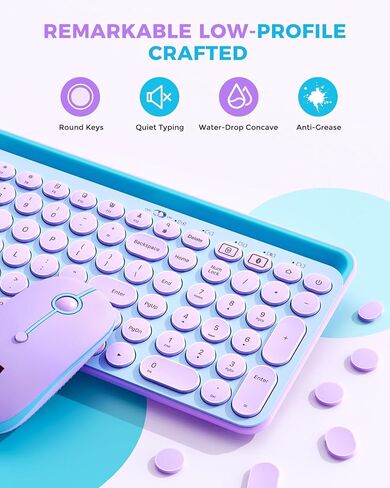 seenda Bluetooth Keyboard and Mouse for iPad, CTU-301 Multi-Device Bluetooth + 2.4G Wireless Keyboard Mouse with Tablet Holder for MacBook/Windows Computer, iOS/Andriod Tablet Phone, White in Saudi Arabia