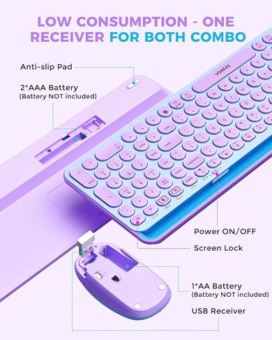 seenda Bluetooth Keyboard and Mouse for iPad, CTU-301 Multi-Device Bluetooth + 2.4G Wireless Keyboard Mouse with Tablet Holder for MacBook/Windows Computer, iOS/Andriod Tablet Phone, White in Saudi Arabia