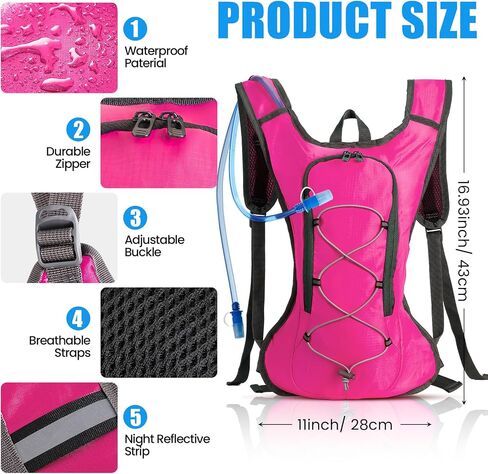 Wesiti 2 Pack Hydration Backpack Pack with 2 Pcs 2L Hydration Bladder Hiking Backpack Bladder for Hiking Cycling Climbing in Saudi Arabia