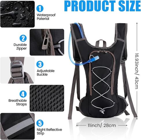 Wesiti 2 Pack Hydration Backpack Pack with 2 Pcs 2L Hydration Bladder Hiking Backpack Bladder for Hiking Cycling Climbing in Saudi Arabia