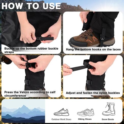 Hikeen Snake Leg Gaiters, Adjustable Snow Boot Gaiters for Hiking, Waterproof Snake Guards, Snake Bite Protection for Lower Legs, Snake Proof Gaiters Fit for Men & Women in Saudi Arabia