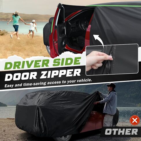 Car Cover for Ford Bronco 4-Door 2021-2024, Full Car Cover All Weather Car Covers for Bronco, Waterproof Outdoor Cover with Zipper Door Reflective Strips in Saudi Arabia