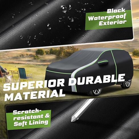 Car Cover for Ford Bronco 4-Door 2021-2024, Full Car Cover All Weather Car Covers for Bronco, Waterproof Outdoor Cover with Zipper Door Reflective Strips in Saudi Arabia