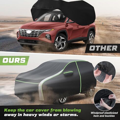 Car Cover for Ford Bronco 4-Door 2021-2024, Full Car Cover All Weather Car Covers for Bronco, Waterproof Outdoor Cover with Zipper Door Reflective Strips in Saudi Arabia
