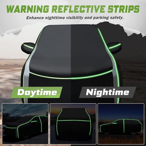 Car Cover for Ford Bronco 4-Door 2021-2024, Full Car Cover All Weather Car Covers for Bronco, Waterproof Outdoor Cover with Zipper Door Reflective Strips in Saudi Arabia