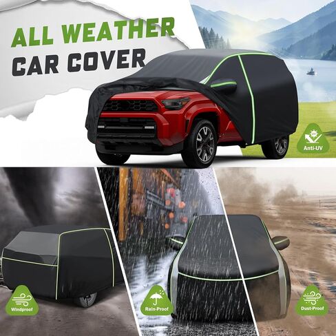 Car Cover for Ford Bronco 4-Door 2021-2024, Full Car Cover All Weather Car Covers for Bronco, Waterproof Outdoor Cover with Zipper Door Reflective Strips in Saudi Arabia