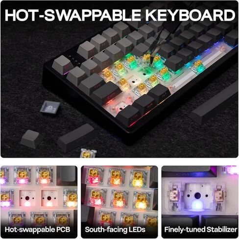 EPOMAKER TH108 Full Size Mechanical Keyboard, Wireless Gaming Keyboard with 8000mAh Battery, Creamy Gasket, 108 Keys, Hot Swap, Custom Driver, RGB Backlight (Blue&White, Sea Salt Silent) in Saudi Arabia