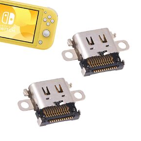 منفذ شحن MyPuqiao 2 Pack Pack Type-C لـ Nintendo Switch Lite ، مجموعة إصلاح موصل Socket USB-C مع أدوات ومسامير (متوافقة مع Switch Lite فقط ، وليس للتبديل/OLED)