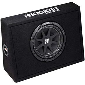 Kicker Single 10-Inch Comp 4 Ohm 150W Loaded Subwoofer Enclosure Box | 43TC104 (Renewed)