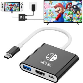 Switch TV Dock, TV Docking Station for Nintendo Switch/Switch OLED/Steam Deck,4K@30HZ/1080P@60HZ Portable with PD 100W Charging, USB 3.0 Port（3-in-1）