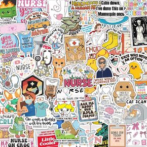 120Pcs Funny Nurse Stickers, Nursing Gifts, Hilarious Sticker Pack, Medical Decals for Computer, Cups, Planner Laptop, Water Bottle Gifts for Health Care Workers (120, Nurse)