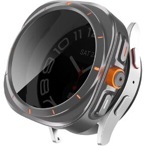 Miimall for Samsung Galaxy Watch 6 CATES ، غطاء شاشة Hard PC Protgged HD [خصوصية] شاشة ، مضاد للخلع مقاوم للصدمات [Watch Ultra Design] لـ Galaxy Watch 6 Case 44mm ، Black