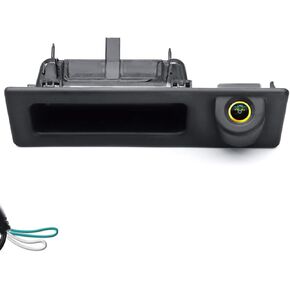 Vehicle Backup Camera CCD Compatible for BMW 3 5 Series X1 3 4 5 F07 F10 F11 F25 F26 F30 F34 Car Rear View AHD 1080P Camera Reverse Parking Golden Fisheye Lens Waterproof Cam Car Trunk Handle Camera