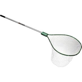 BN2227R-CLR-43 Net 22" X 27" Clear Rubber 4-7' Handle 18" Deep Green/Silver