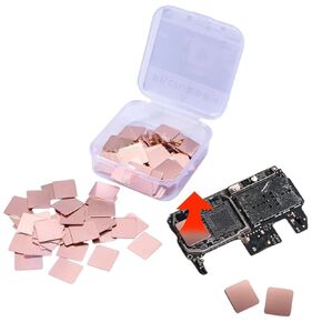 0.1/0.3/0.5Mm 100Pcs Thin Pad Mobile Phone CPU Heat Sink Copper Sheet Thermal Conductive Pad for Motherboard Heating Dissipation