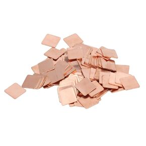 Yinhing Copper Pad Shim Thermal Kit, Copper Heat Sink Set, High Thermal Conductivity 401wmk, with Storage Box 100Pcs Pure Pads Heatsink for Phone and PC Cooling (15 * 15 * 1.0MM)