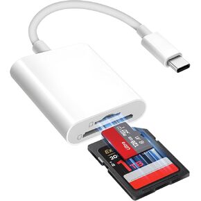 [Apple MFi Certified USB 3.0] USB C SD Card Reader for iPhone 15/16, Memory Card Reader for iPad/Mac Pro/Air, USB-C to Micro SD Adapter Trail Camera Viewer to USBC Device Type C Android Phone Tablet