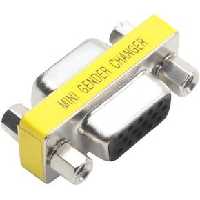 SVGA Mini Gender Changer/Coupler for PC, HD15 Female to HD15 Female