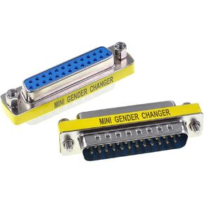 Oiyagai 2pcs DB25 25 PIN Gender Gender D-Sub 25pin joupler Cable Cable Changer RS232 VGA Adapter Connetor (ذكر إلى أنثى)