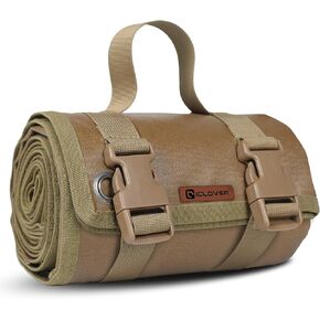 IC ICLOVER Shooting Mat, Portable Roll Up Shooting Mats with Bipod Holder & Molle Webbings, Extra Large Non-Slip Waterproof Tactical Shooting Blanket for Long Range Rifle Shooting Hunting (Non-Padded)