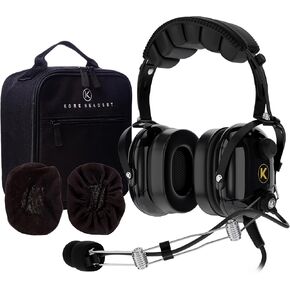 P1 General Aviation Headset with Pilot Headset Bag, and 100% Cotton Ear Cloth Cover