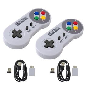 Artmavin 2-Pack 2.4G Wireless Game Controller for SNES, Joystick Controller with USB Wireless Receiver Supported Operating Systems for Ma-c OS X and Higher