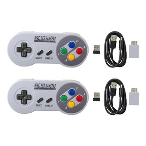 Artmavin 2-Pack 2.4G Wireless Game Controller for SNES, Joystick Controller with USB Wireless Receiver Supported Operating Systems for Linux UBUNTU, for Linux Mint