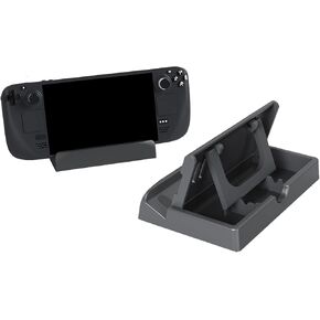 Stand Base for Valve Steam Deck Dock Accessories PC Console Game Handheld Gaming Holder Mount Bracket Black (3-Level Adjustable Angel)