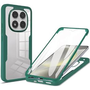 حالة واضحة لـ Xiaomi Redmi Note 14 Pro 5g ، غطاء مقاوم للصدمات كامل الجسم مع واقي شاشة مدمج ، وضعية ضئيلة للطبقة المزدوجة ، حالة وقائية شفافة لـ Xiaomi Redmi Note 14 Pro QB-Black