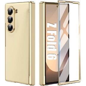 حالة من Samsung Galaxy Z Fold 6 مع حامي الشاشة ＆ حماية المفصلات ، غلاف حالة الهاتف الواقي المضاد للخلع الثابتة.