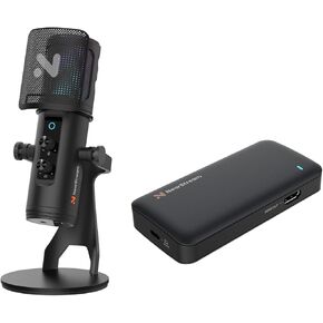 CCD10 Capture Card & AM35U USB Gaming Microphone Bundle for Streaming and Recording