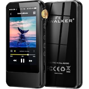 H20 Pro Hi-Res MP3 Player with Bluetooth, Dual DAC, 3.2" Touch Screen, DSD256/32bit 192kHz, aptX/LDAC, 3.5mm & 4.4mm Output, Portable Digital Audio Player with 64GB SD Card