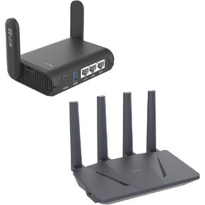 GL.iNet GL-AXT1800 (Slate AX) Pocket-Sized Wi-Fi 6 Gigabit Travel Router & GL.iNet GL-AX1800(Flint) WiFi 6 Router