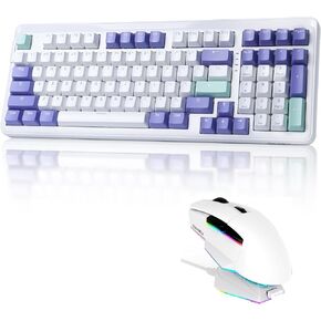 DAREU Wireless Gaming Keyboard and Mouse : EK98PRO RGB Gasket Mechanical Keyboard and A955 Wireless Gaming Mouse Combo