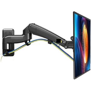 F300 5-10kg Aluminum Gas Spring Monitor Full Motion 2 Arm Tv Wall Bracket LCD 30-40" Tv Mount Monitor Holder Led Stand(Silver)