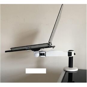 TK501-LP60 Full Motion Rotate Clamp Base Steel Single Laptop Tray Bracket Computer Desk Stand Double Arm Support Full Motion(Normal)