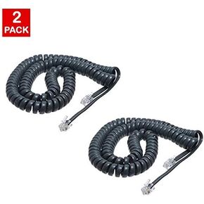10FT Cisco Phone Cord, Handset Curly Cable, Dark Gray, (2 Pack) 7800/7900 / 8800 Series 7940 7945 7960 7965 8841