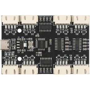 USaB to 8 Way Rs232 | USaB to 8 Channels Way Rs232 Rs-232 Serial Port Module Ch348 Multi Ways Uart Expansion Board Type-C to 8 Hub PCB Yr-6008