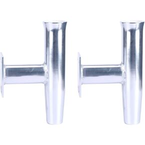 Amarine Made 2Pcs Wall Mounted Aluminum Tournament Style Single Rod Holder, Transom Mounted - 90 Degree