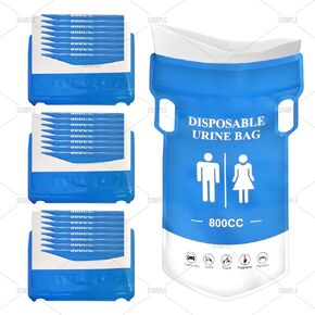 New Wider Disposable Urine Bag 8/12/24，850ML Urine Bags for Travel, Elderly People.Children, wome，Pee Bags for Travel for Men