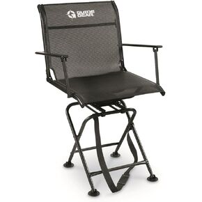 Guide Gear Big Boy Hunting Blind Chair with Armrests, Portable Folding Seat for Shooting, Comfortable Spin Swivel, 500-lb. Capacity
