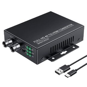 ELECPOW TVI to HDMI Converter, 4K/8MP/1080p BNC to HDMI Adapter for CVBS/TVI/CVI/AHD Security Cameras - Plug & Play with BNC Loop-Out, Auto-Detect Resolutions & Durable Metal Housing