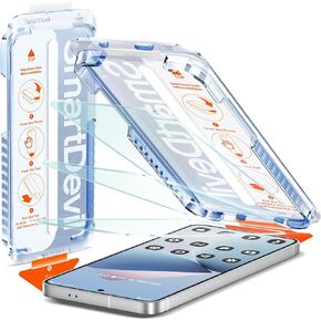 SMARTDEVIL [3 Pack for Samsung Galaxy S25 Screen Protector, Finger Print Reader Compatible, Fast & Easy Installation, Clear 9H Tempered Glass Film, Alignment Frame [Dust-Free & Bubble-Free]