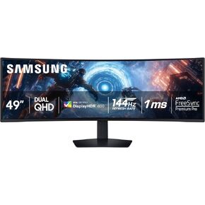 SAMSUNG 49-inch Odyssey G9 (G91F) DQHD, 144Hz, Curved Gaming Monitor, Ultra-Wide 32:9 Screen, DisplayHDR 600, AMD FreeSync™ Premium Pro, Ergonomic Stand, LS49FG910ENXZA, 2025