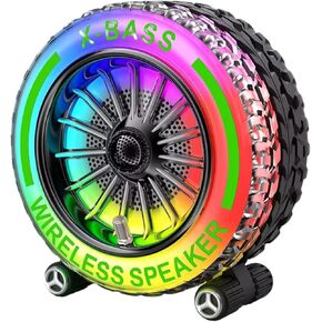 RGB Gaming Speaker with LED Wheel Design, Room Decor for Gaming Setup, Man Cave Accessories