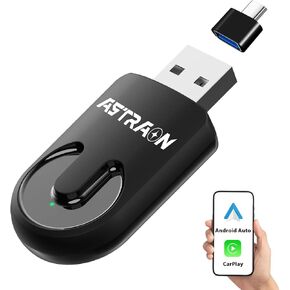 محول CarPlay اللاسلكي لـ iPhone 2 في 1 Apple Carplay & Android Auto Wireless Adapter ، Plug & Play ، اتصال سريع ، متوافق مع السيارات من 2016 & iPhone