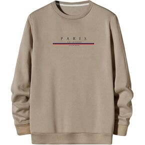 GORGLITTER Men's Letter Graphic Sweatshirt Crewneck Long Sleeve Drop Shoulder Pullover Top